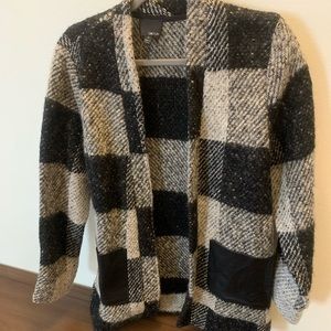 Greylin Mason Wool Blend Plaid Jacket Cardigan